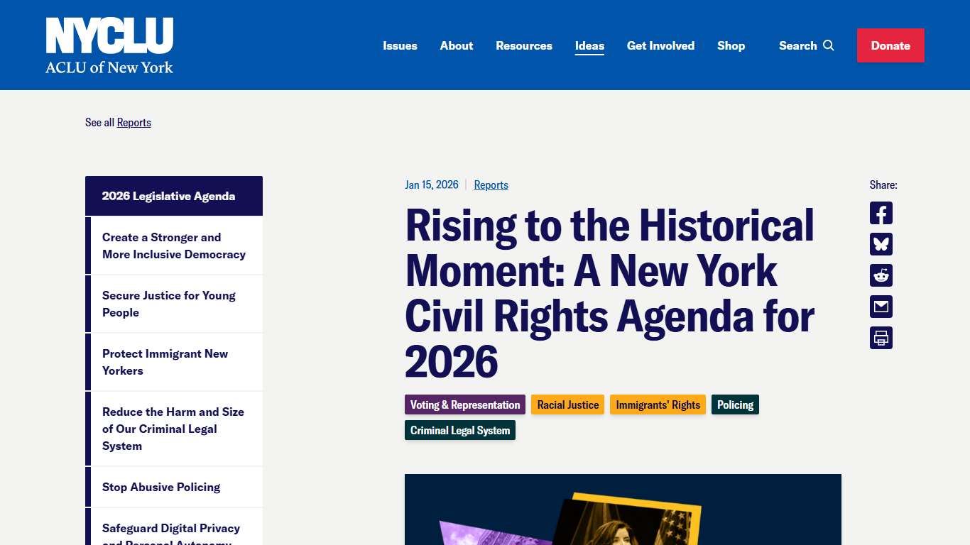Rising to the Historical Moment: A New York Civil Rights Agenda for 2026  - NYCLU