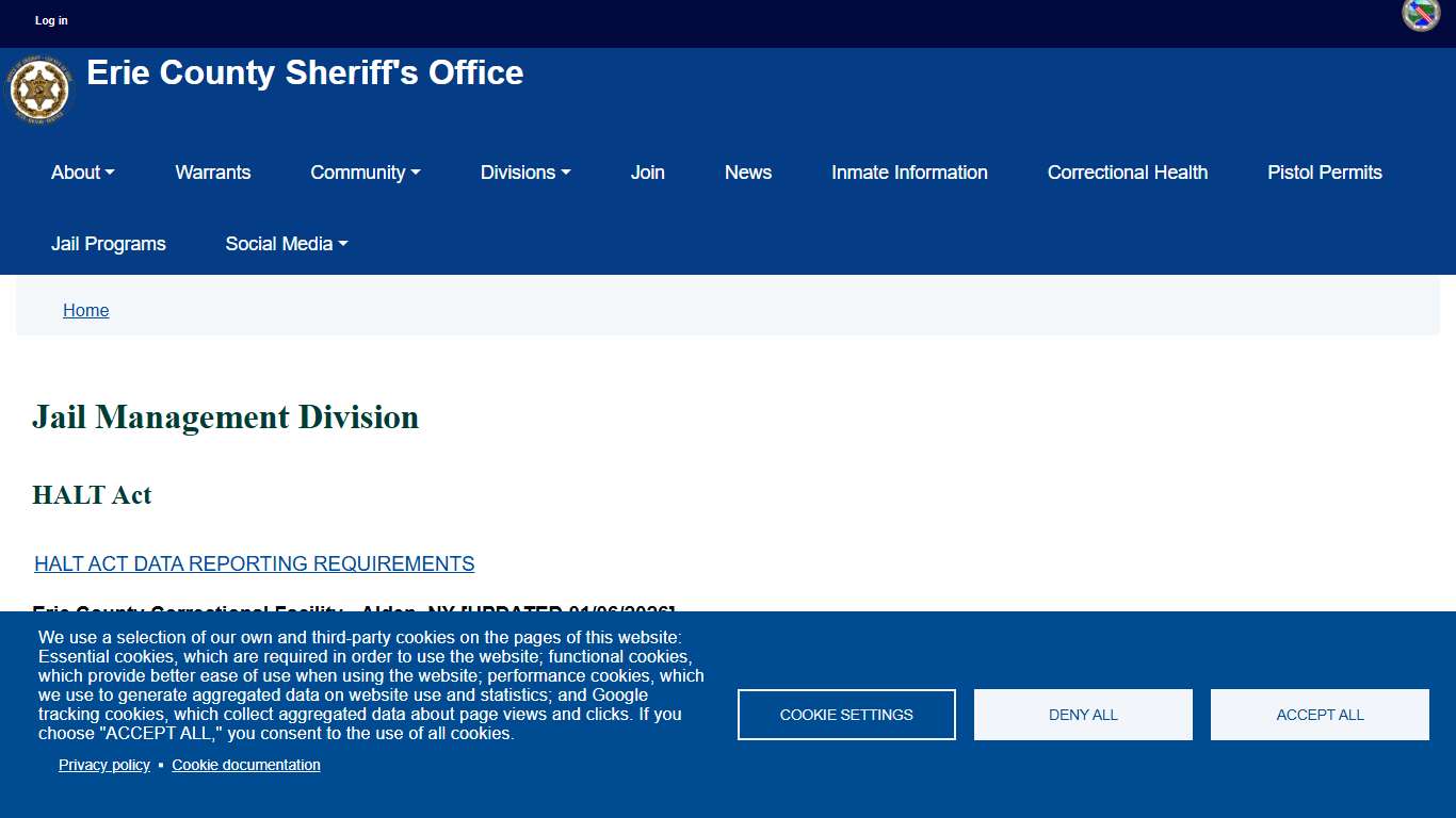 Jail Management Division | Erie County Sheriff's Office